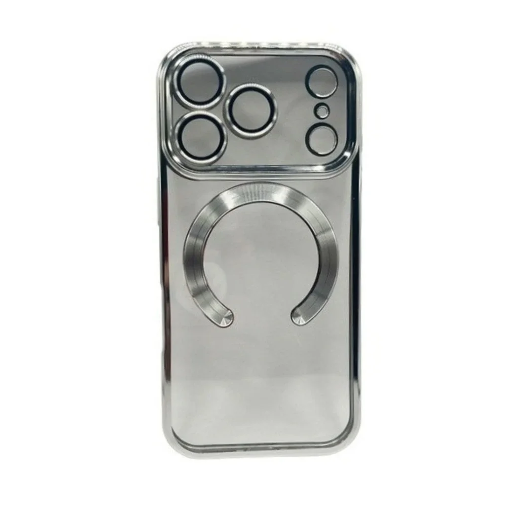 iPhone 17 Pro Clear Protective Case Silver Metallic‎ Trim NEW